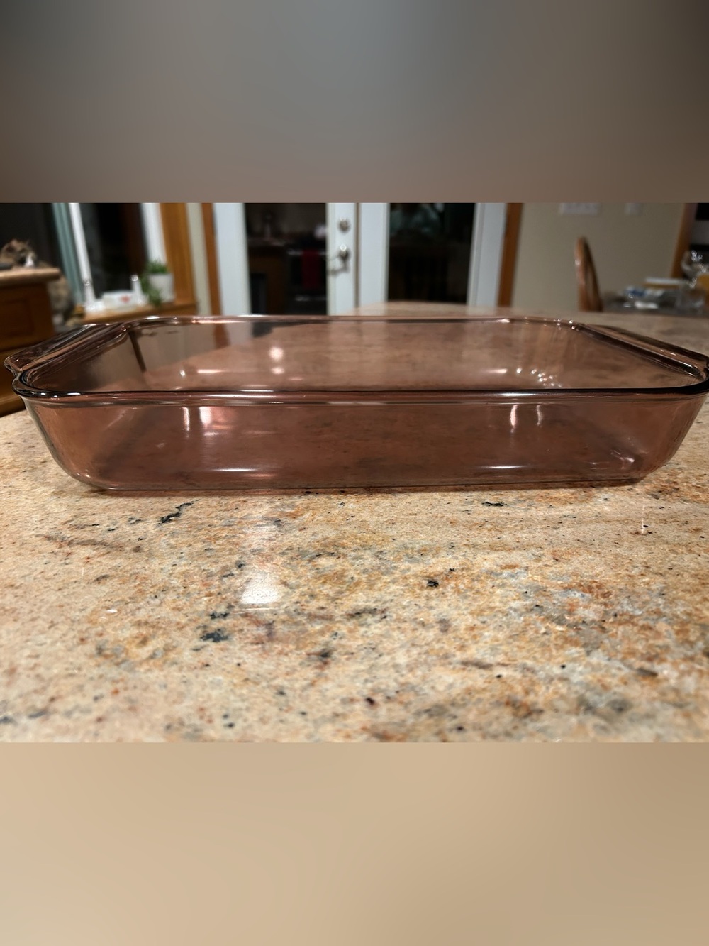 Pyrex Cranberry #233-R 3 Qt. 3 liter Rectangle Baking Dish 13x9x3 Molded Handles